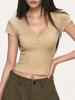 EMMIOL Henry'S Neck Short Sleeve