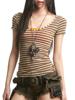 EMMIOL Retro Stripes Short Sleeve