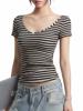 EMMIOL Retro Stripes Short Sleeve