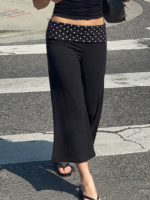 EMMIOL Pantalones cortos de tiro bajo con estampado de lunares