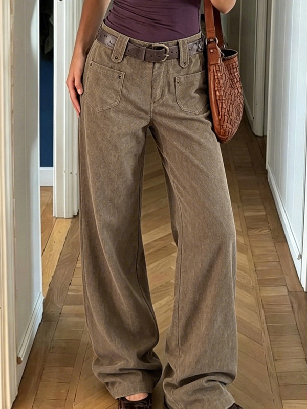 EMMIOL Schlaghose im Retro-Stil mit Taschendesign