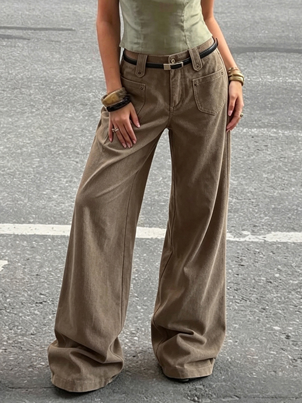 EMMIOL Schlaghose im Retro-Stil mit Taschendesign