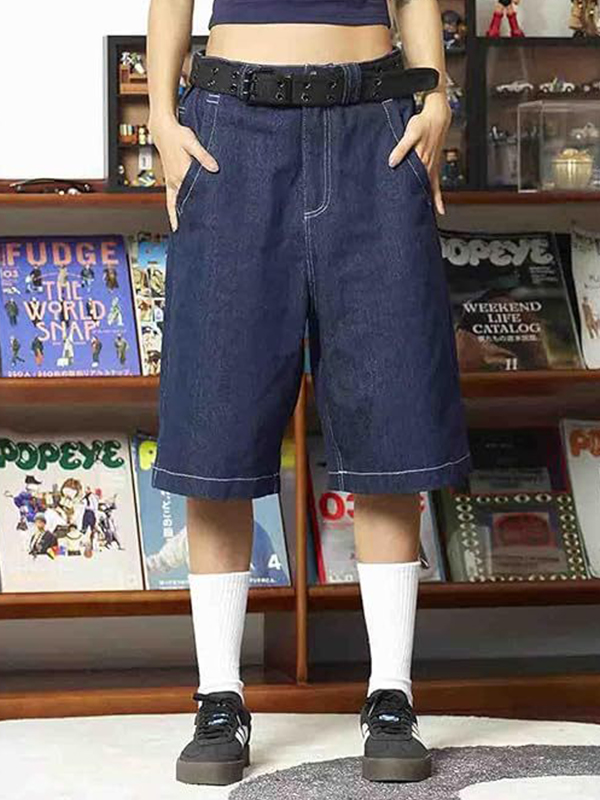 EMMIOL Relaxed Stylish Design Denim Shorts