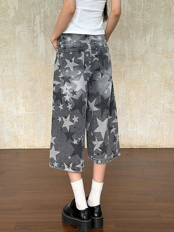 EMMIOL Stars All Over Denim Shorts