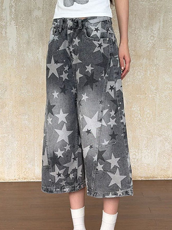 EMMIOL Stars All Over Denim Shorts