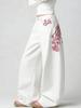 EMMIOL Plum Blossom Embroidery Boyfriend Jeans