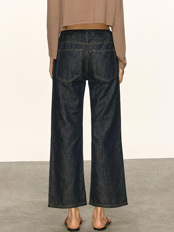 EMMIOL Pantalones vaqueros acampanados retro con cordón