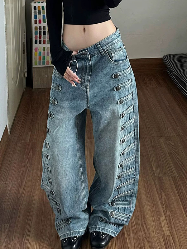 EMMIOL Jeans estilo boyfriend con lavado vintage
