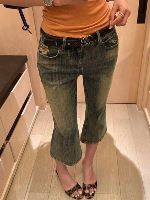 EMMIOL Vintage Wash Flare Jeans