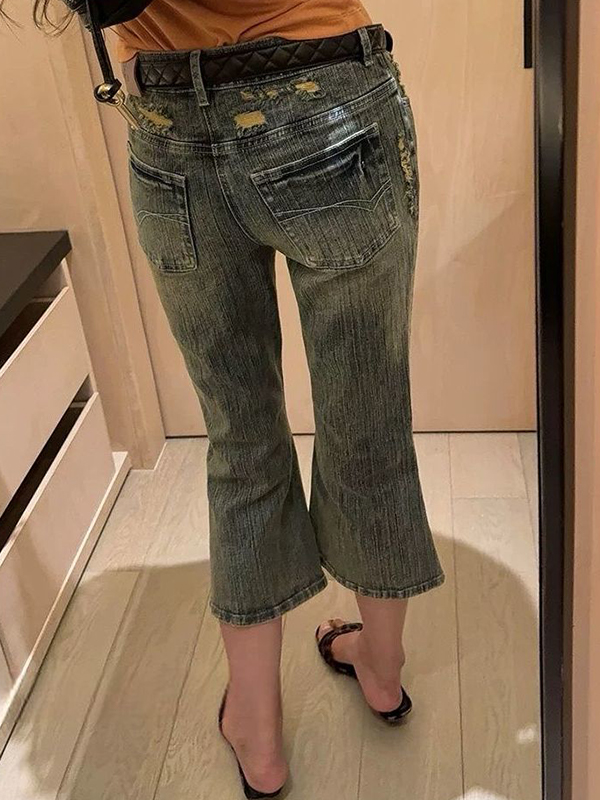 EMMIOL Vintage Wash Flare Jeans