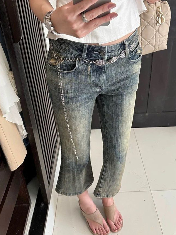 EMMIOL Vintage Wash Flare Jeans