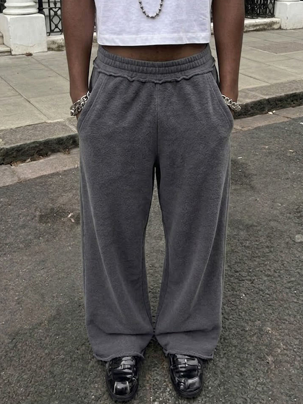 EMMIOL Fringed Edges Straight Leg Pants