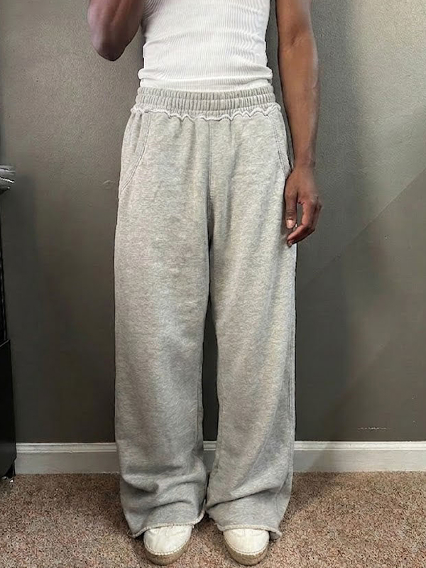EMMIOL Fringed Edges Straight Leg Pants