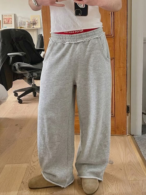 EMMIOL Fringed Edges Straight Leg Pants