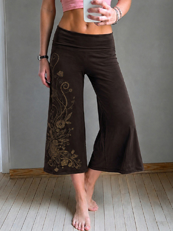 EMMIOL Pantalones cortos con estampado floral de estilo vintage