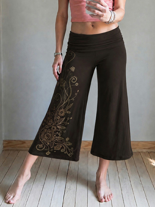 EMMIOL Pantalones cortos con estampado floral de estilo vintage