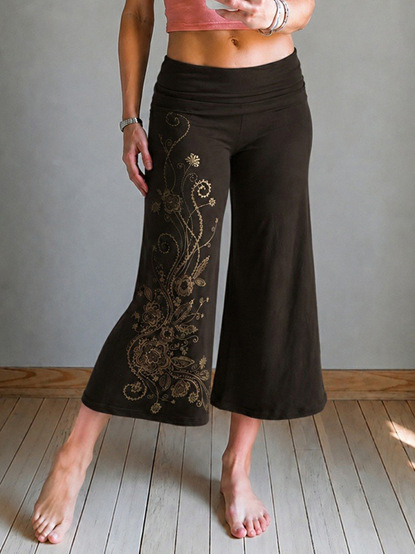 EMMIOL Pantalones cortos con estampado floral de estilo vintage