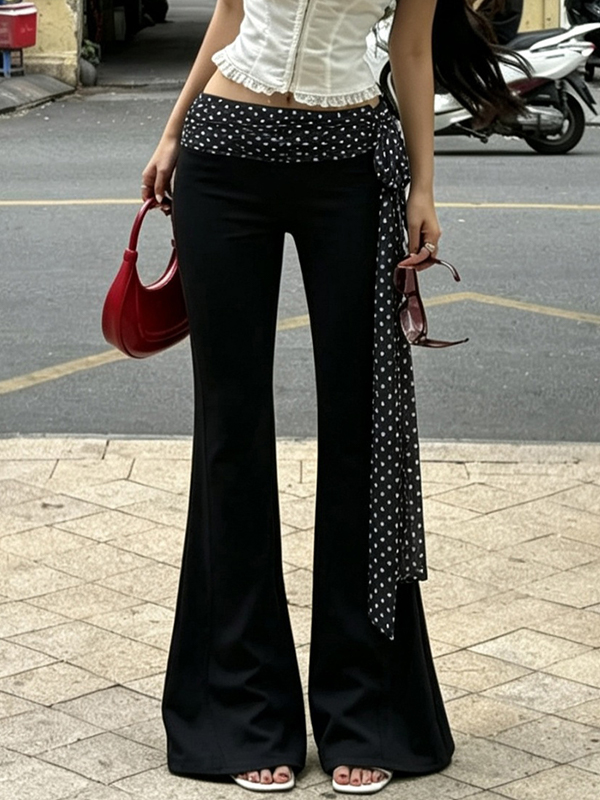 EMMIOL Pantalones acampanados de estilo americano informal