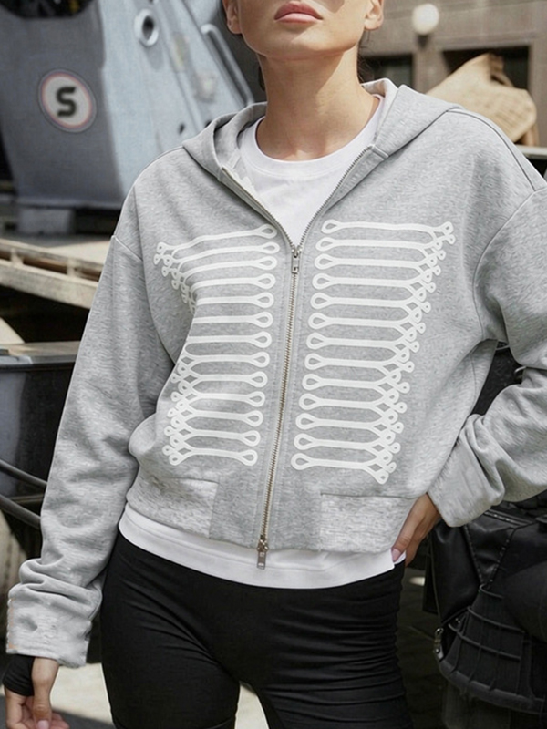 EMMIOL Zipper Offset Printing Napoleon Jacket