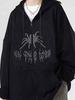 EMMIOL Spider Rhinestone Zip Up Oversized Hoodie