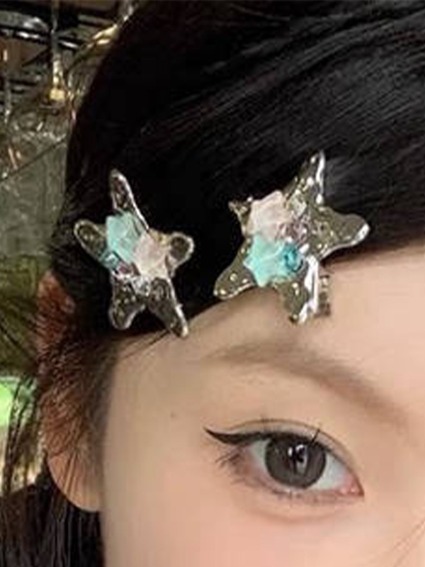 EMMIOL Fermaglio per capelli a forma di stella con decorazione a diamante colorato