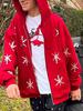 EMMIOL Men's Sword Rhinestone Print Zip Up Oversized Hoodie