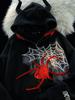 EMMIOL Sudadera con capucha extragrande con bordado de araña Street