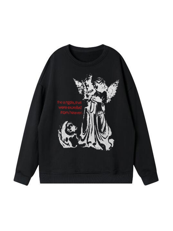 EMMIOL Sudadera con estampado de personajes vintage para hombre
