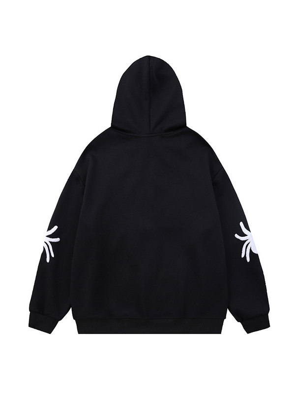 EMMIOL Felpa con cappuccio oversize decorata con stampa ragno