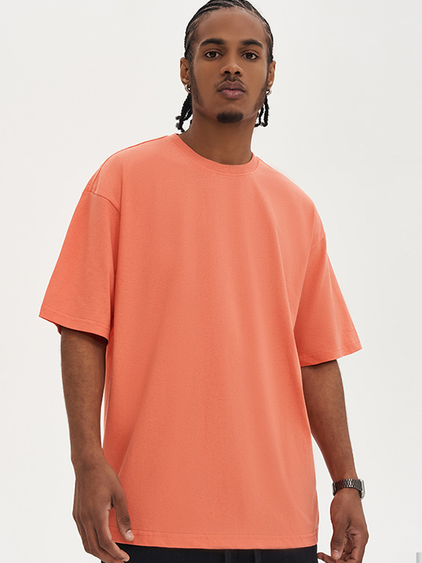 EMMIOL Men's Solid Color Oversized Short Sleeve Tee