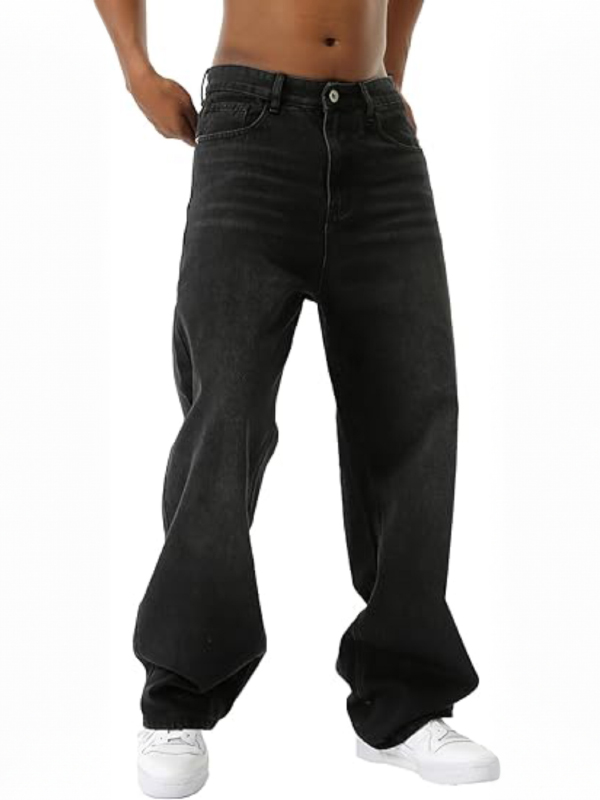 EMMIOL Jeans larghi e larghi in stile retrò americano sfumato