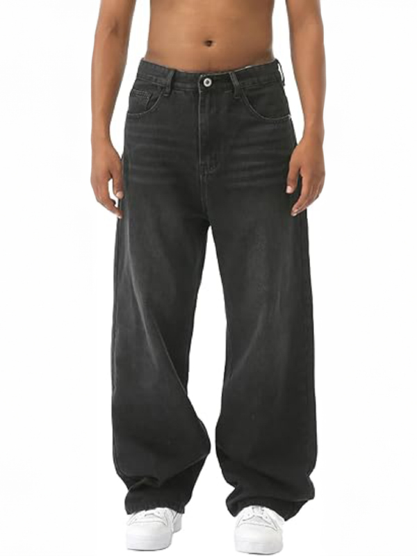 EMMIOL Jeans larghi e larghi in stile retrò americano sfumato