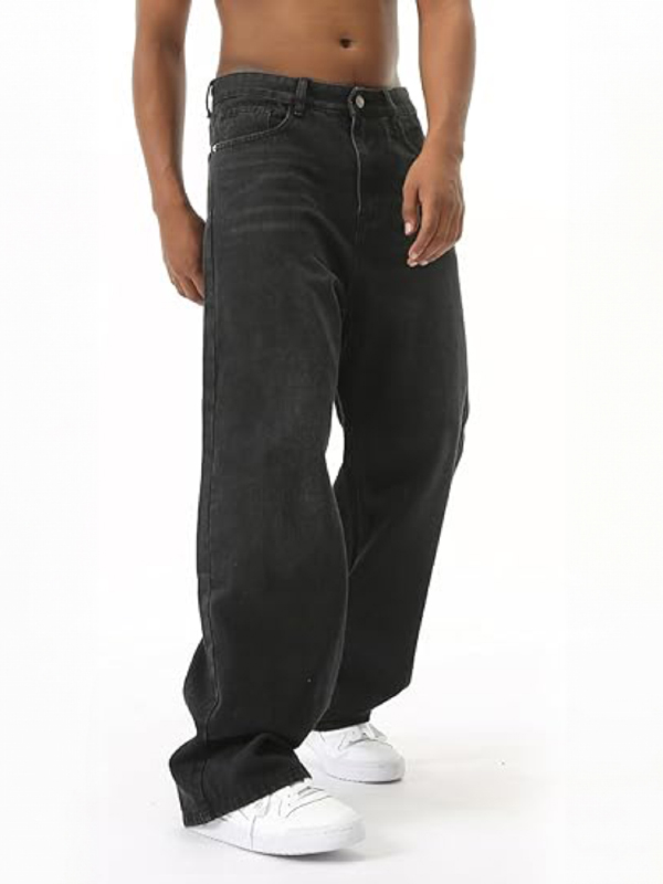 EMMIOL Jeans larghi e larghi in stile retrò americano sfumato
