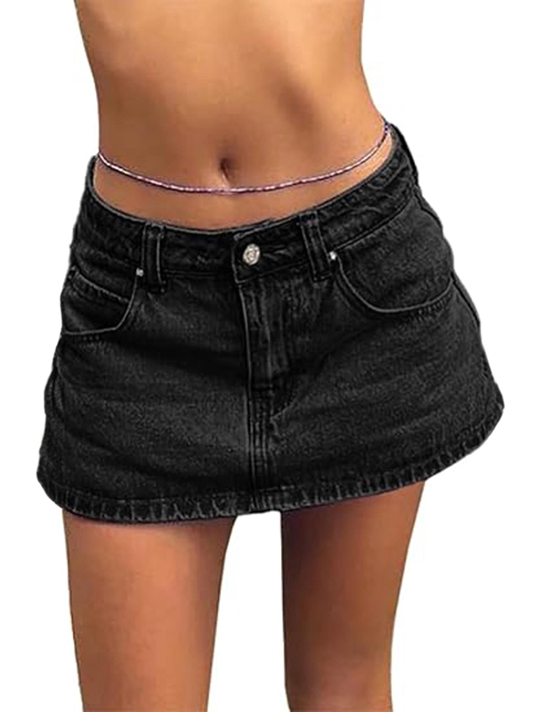 EMMIOL Vintage Blaue Micro Denim Röcke