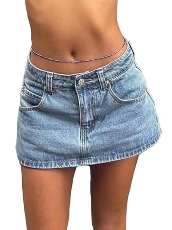 EMMIOL Gonne in micro denim blu vintage