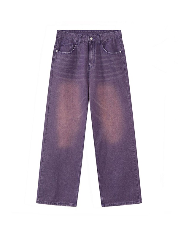 EMMIOL Men's Faded Vintage Denim Loose Jeans