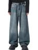 EMMIOL Men's Faded Vintage Denim Loose Jeans