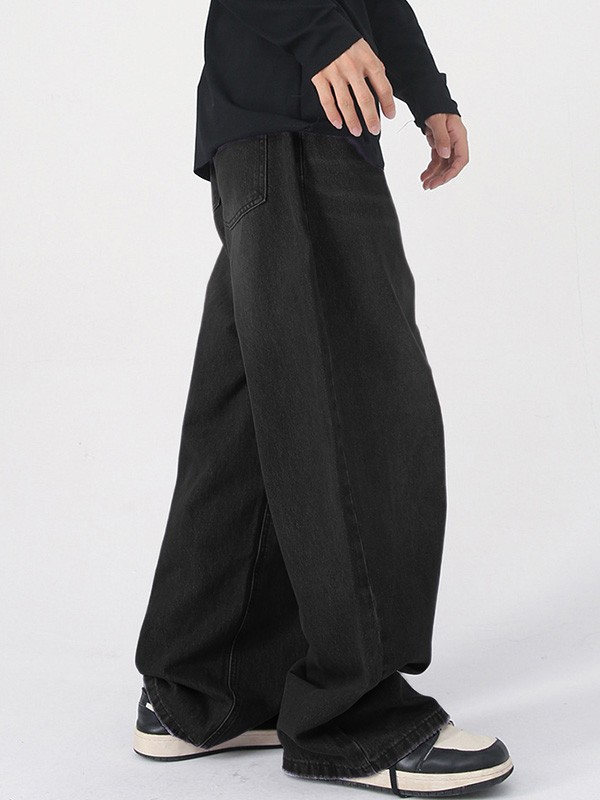 EMMIOL Men's Faded Vintage Denim Loose Jeans