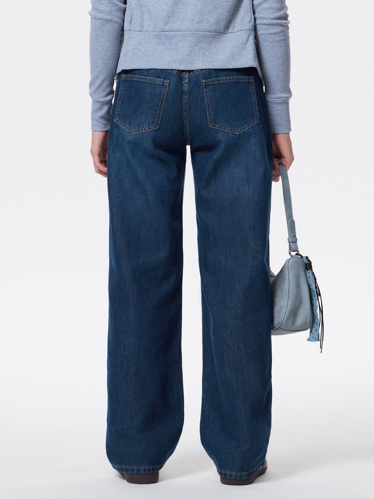 EMMIOL Vaqueros de tiro bajo con lavado pesado