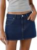 EMMIOL Stretch-Mini-Jeansrock für Damen mit mittelhohem Bund