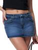 EMMIOL Stretch-Mini-Jeansrock für Damen mit mittelhohem Bund