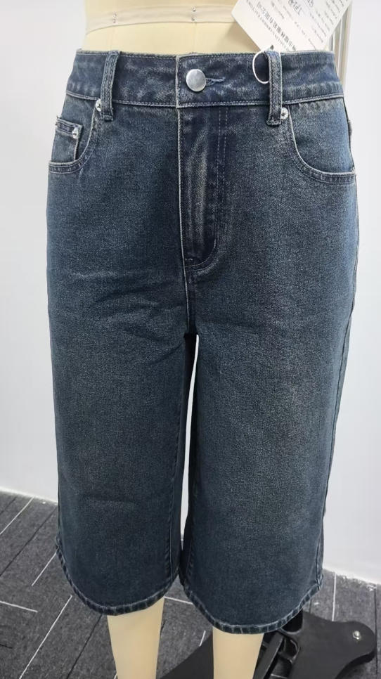 EMMIOL Women's High Waisted Baggy Denim Shorts