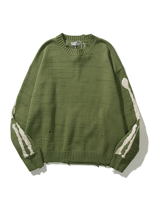 EMMIOL Oversized Skeleton Knit Sweater