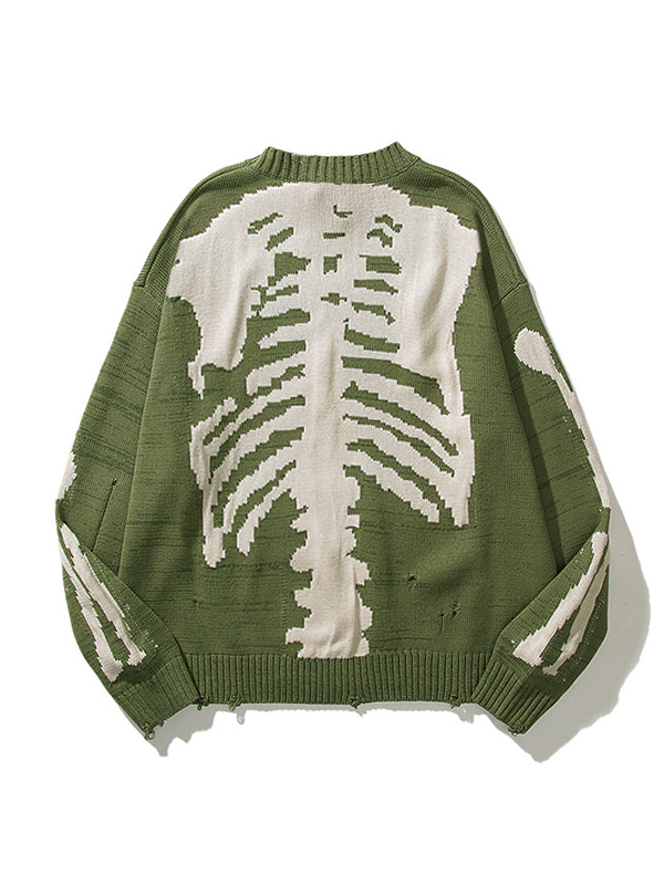 EMMIOL Oversized Skeleton Knit Sweater