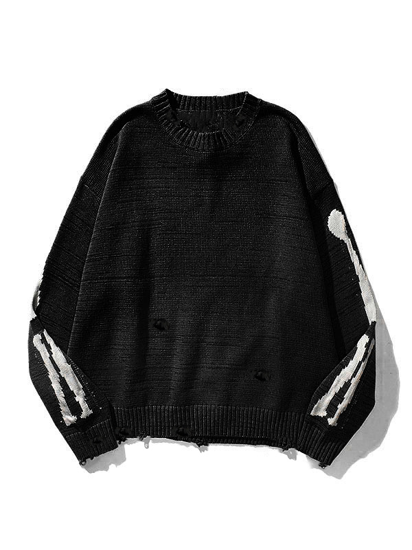 EMMIOL Suéter de punto de esqueleto de gran tamaño