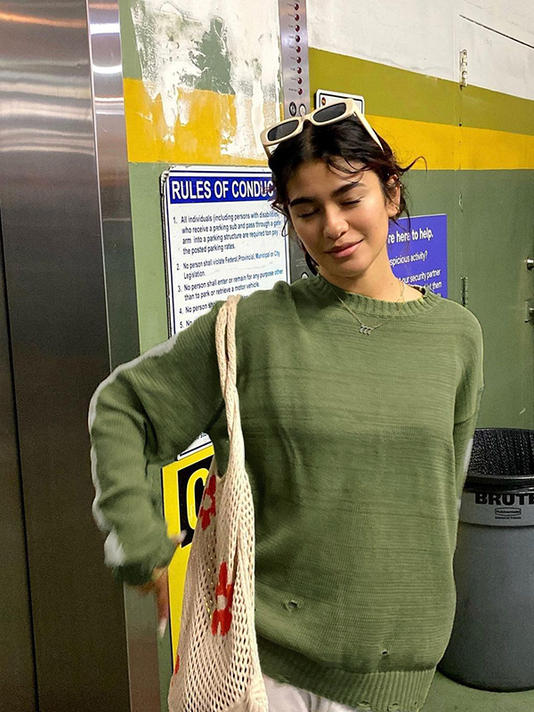 EMMIOL Oversized Skeleton Knit Sweater