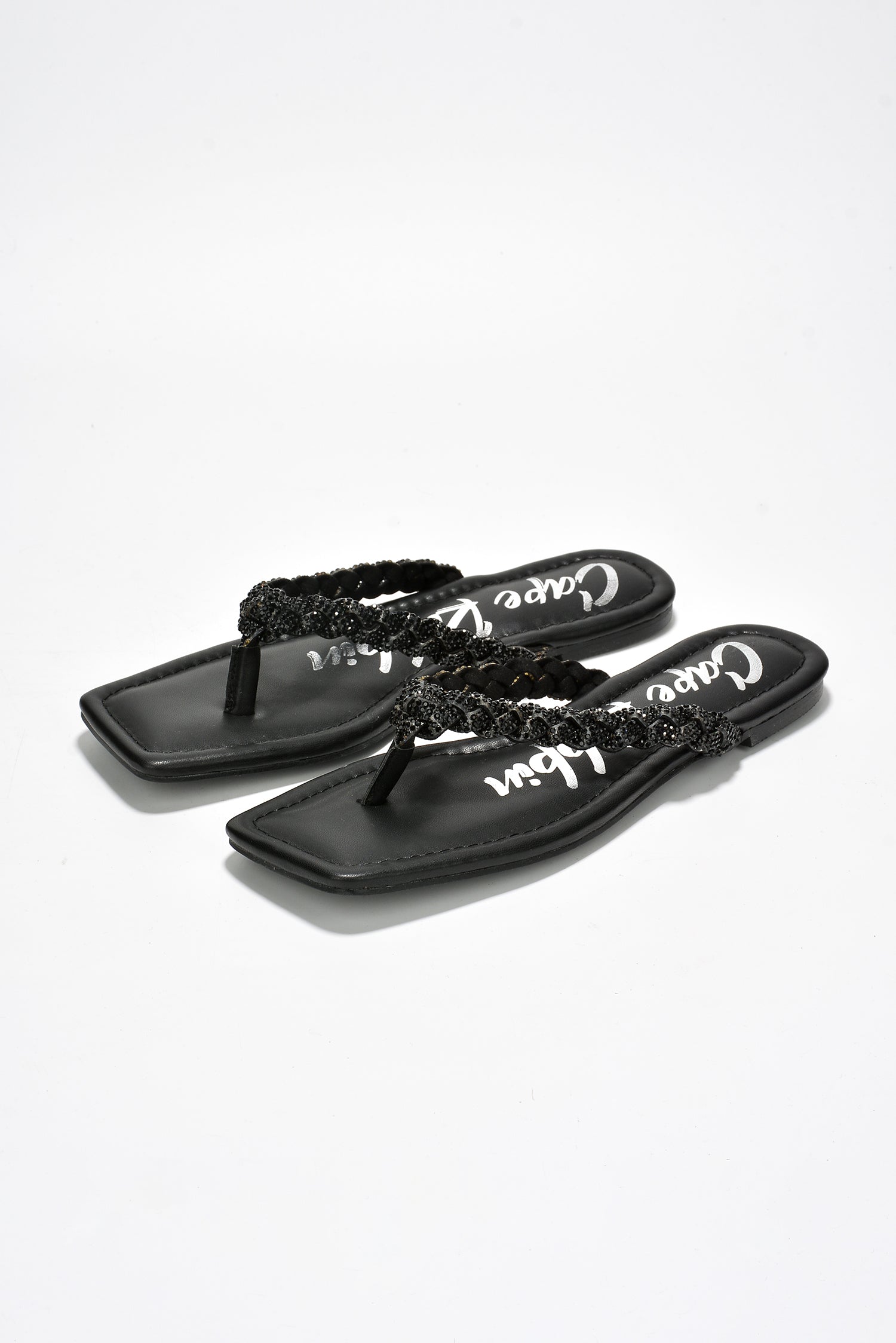 EMMIOL Corey Rhinestone Coated Wooden Sole Sandals