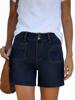 EMMIOL Damen-Jeansshorts mit hohem Bund