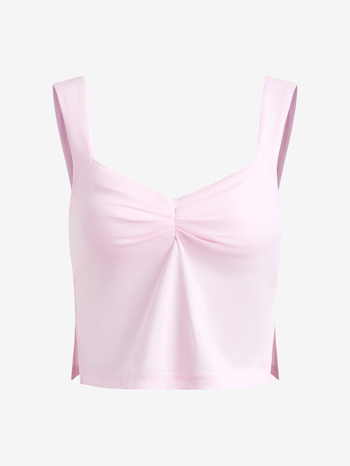 EMMIOL Tief ausgeschnittenes, ärmelloses, verkürztes Tanktop mit Herzausschnitt