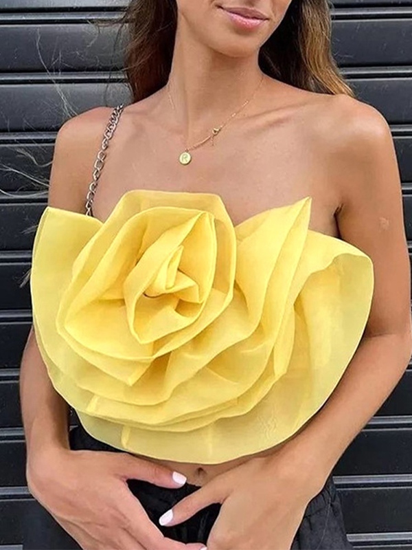EMMIOL Top de tirantes con forma de flor